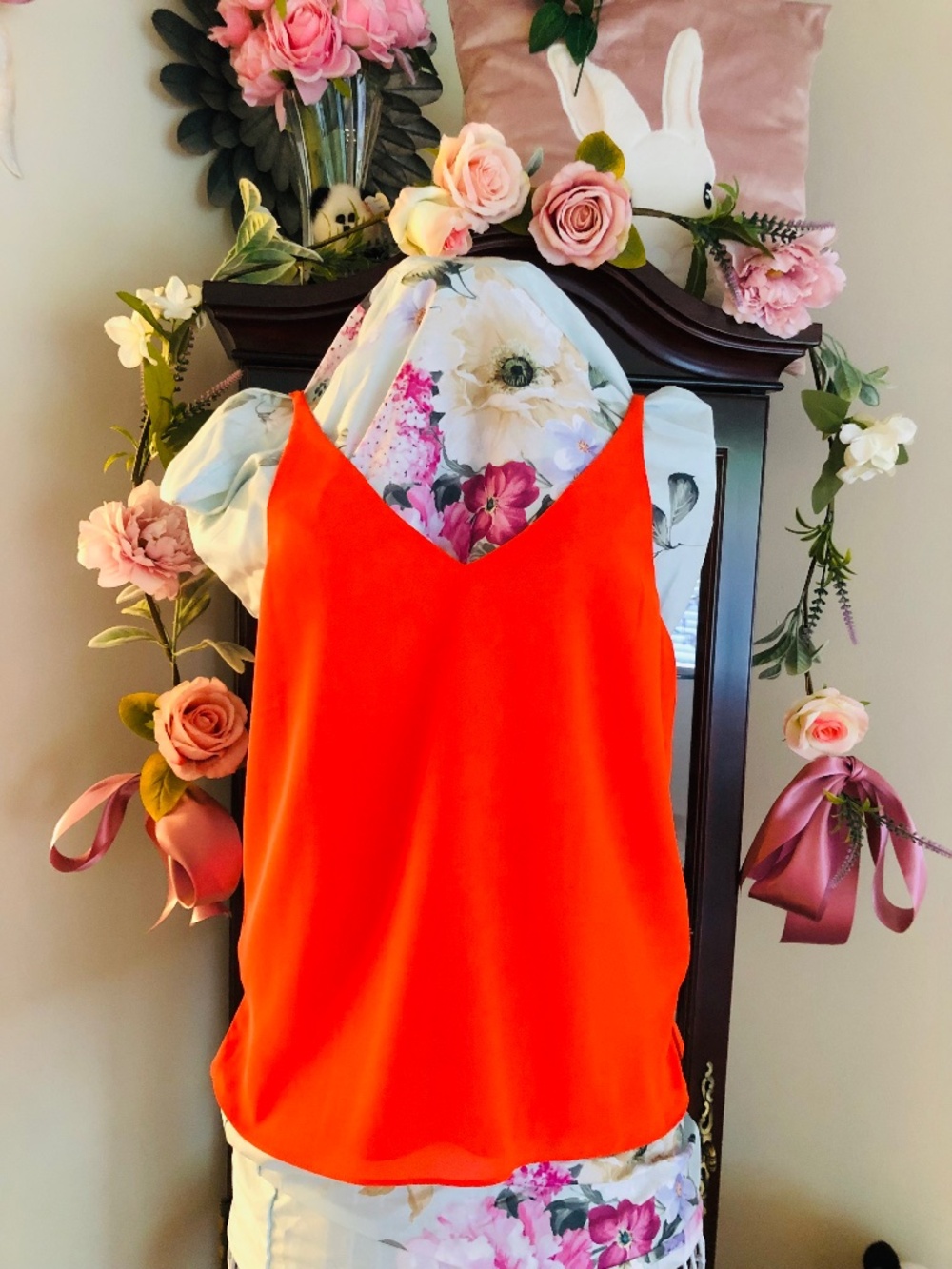 NWT TOPSHOP Sleeveless Double Strap Top in Firecracker Red SZ 6